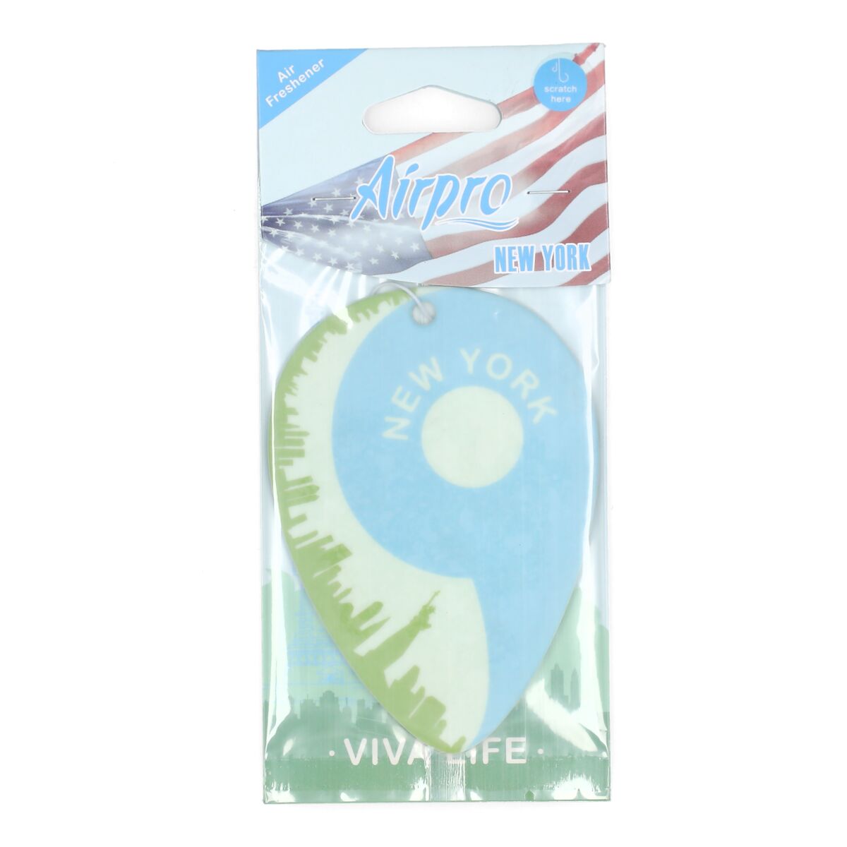 Airpro Viva Life New York Hanging Card Air Freshener Multicolor Auto